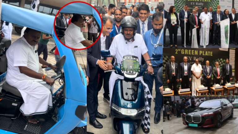 Former Karnataka CM & Union Minister H.D. Kumaraswamy attends 2nd Edition of the GREEN PLATE EV RALLY